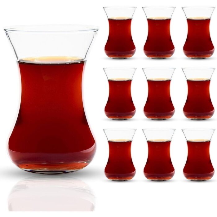 Turkish Tea Glass Set, 10 Glasses